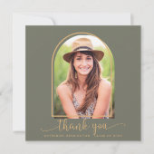 Sage Green Gold Arch Foto Abschluss Vielen Dank (Vorderseite)