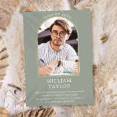 Sage Green Gold Arch Foto Graduation Party Invita Einladung