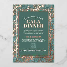 Sage green gold botanica Muster Gala-Dinner Folieneinladung