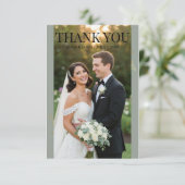 Sage Green Gold Botanical Wedding Dankeskarte (Stehend Vorderseite)