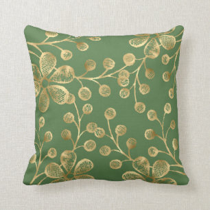 SAGE GREEN & GOLD BOTANISCHES DOPPELKissen Kissen