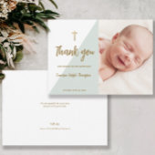 Sage green gold Custom Modern Baby Baptisse Einladung