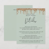 Sage Green Gold Dripping Glitzer Hochzeitsskript (Vorne/Hinten)