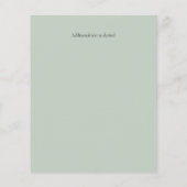 Sage Green Gold Dripping Glitzer Hochzeitsskript (Rückseite)