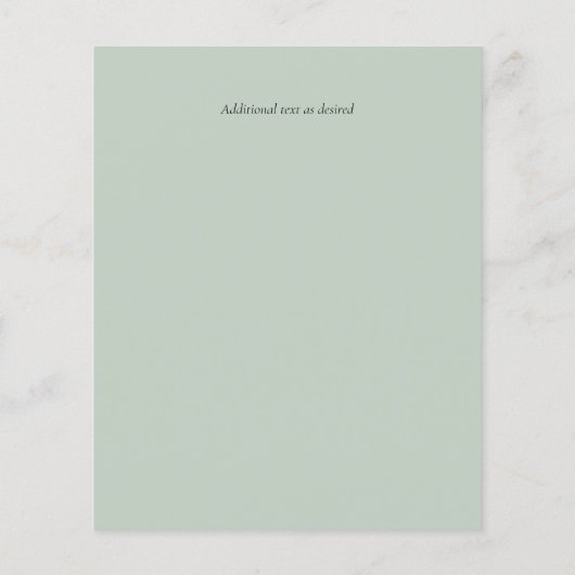 Sage Green Gold Dripping Glitzer Hochzeitsskript (Rückseite)