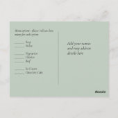 Sage Green Gold Dripping Glitzer Hochzeitsskript Postkarte (Rückseite)