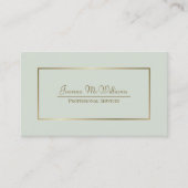 Sage Green & Gold Einfache Elegante Beruflich Visitenkarte (Vorderseite)