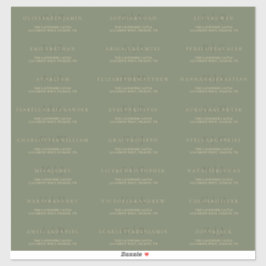 Sage Green Gold Einfache offizielle Hochzeitsadres Aufkleber
