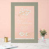 Sage Green Gold Eucalyptus Blätter Hochzeitsstimmu Acrylschild (Hochzeit)