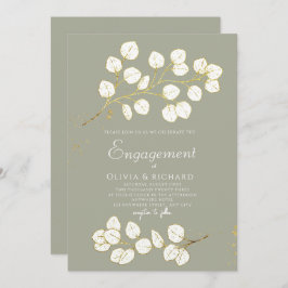 Sage Green Gold Eucalyptus Verlasst Engagement Par Einladung