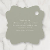 Sage Green Gold Eucalyptus Wedding Vielen Dank Geschenkanhänger (Rückseite)