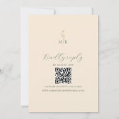 Sage Green Gold Floral Photo Wedding Einladung (Rückseite)