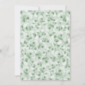 Sage Green Gold Floral Quinceanera Einladung (Rückseite)