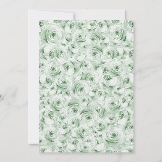 Sage Green Gold Floral Quinceanera Einladung (Rückseite)