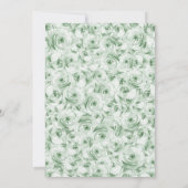 Sage Green Gold Floral Quinceanera Save The Date (Rückseite)