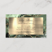 Sage Green Gold Foil Agate Business Card Visitenkarte (Rückseite)