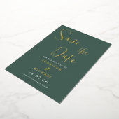 Sage Green Gold Foil Hochzeit speichern das Datum Folieneinladung (Gedreht)