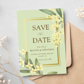 Sage Green Gold Garden Elegante Hochzeitsfeier Save The Date