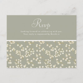 Sage Green Gold Greenerity Wedding Rsvp Postcard Postkarte