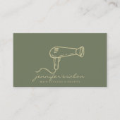 Sage Green Gold Hair Dresser Salon Stylist Visitenkarte (Vorderseite)