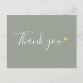 Sage Green Gold Heft Script Business Vielen Dank Postkarte (Vorderseite)