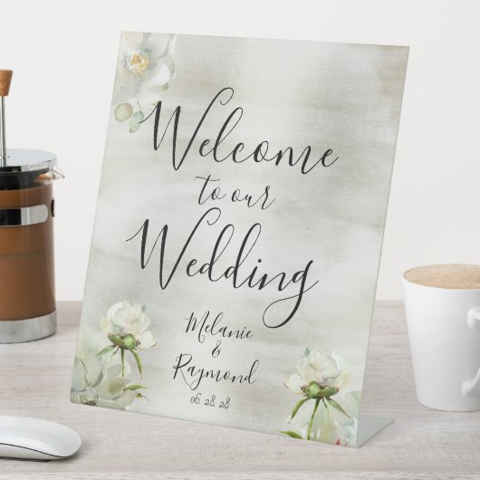 Sage Green Gold Herzlich willkommen bei unserer Ho Sockelschild (In Situ)