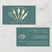 Sage Green Gold Konditorei Koch Zuhause Bäckerei Visitenkarte (Vorne/Hinten)