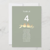 Sage Green Gold Love Birds Wedding Seating Chart (Vorderseite)