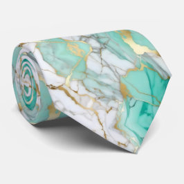 Sage Green Gold Marble Stone Elegant Krawatte