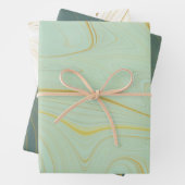 Sage Green Gold Marmor Agate Glitzer Geschenkpapier Set (Beispiel)