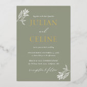 Sage Green Gold Minimal Grüne Weinroute Mendrisiot Folieneinladung (Vorderseite)