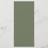 Sage Green Gold Minimal Hochzeitsfeier Menükarte (Rückseite)