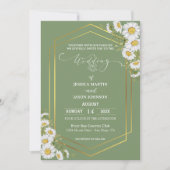 Sage Green Gold Minimalistisch Floral Wedding Einladung (Vorderseite)