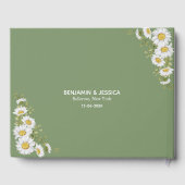 Sage Green Gold Minimalistisch Floral Wedding Gästebuch (Rückseite)