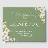 Sage Green Gold Minimalistisch Floral Wedding Gästebuch (Vorderseite)