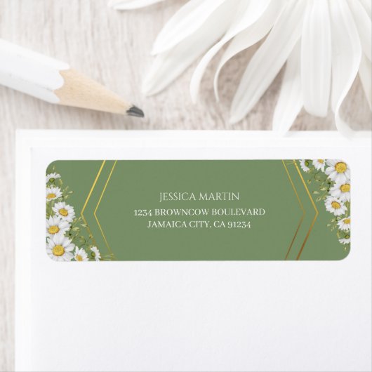 Sage Green Gold Minimalistisch Floral Wedding Retu (Insitu)