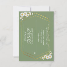 Sage Green Gold Minimalistisch Floral Wedding