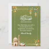 Sage Green & Gold Mosque Ramadan Iftar Invitation Einladung (Rückseite)