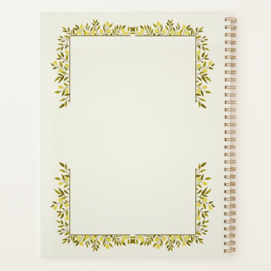 Sage Green & Gold Motif Perseverance Goal  Planer (Rückseite)