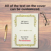 Sage Green & Gold Motif Perseverance Goal  Planer