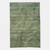 Sage Green Gold Music Geschirrtuch (Vertikal)