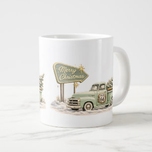 Sage Green Gold Route 66 Weihnachtskaffee Jumbo-Tasse