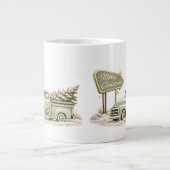 Sage Green Gold Route 66 Weihnachtskaffee Jumbo-Tasse (Vorderseite)