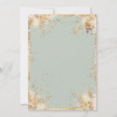 Sage Green Gold Rustic Floral Wedding Einladung (Rückseite)