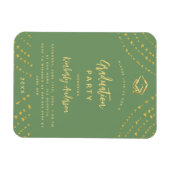 Sage Green Gold Stars Graduierungsparty Einladung Magnet (Horizontal)