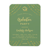 Sage Green Gold Stars Graduierungsparty Einladung Magnet (Vertikal)