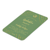 Sage Green Gold Stars Graduierungsparty Einladung Magnet (Linke Seite)
