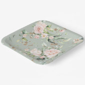 Sage Green Gold Wasserfarben Floral Botanisch Pappteller (Gewinkelt)