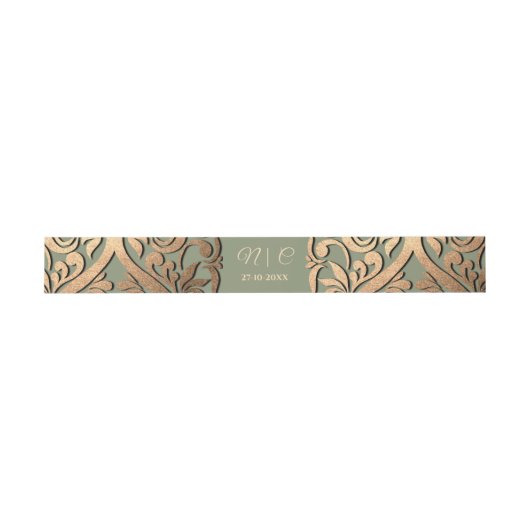 Sage Green Gold Wedding Bly Band Eleganter Luxus (Flach)