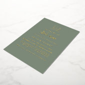 Sage Green & gold Wedding Rehearsal dinner Folieneinladung (Gedreht)
